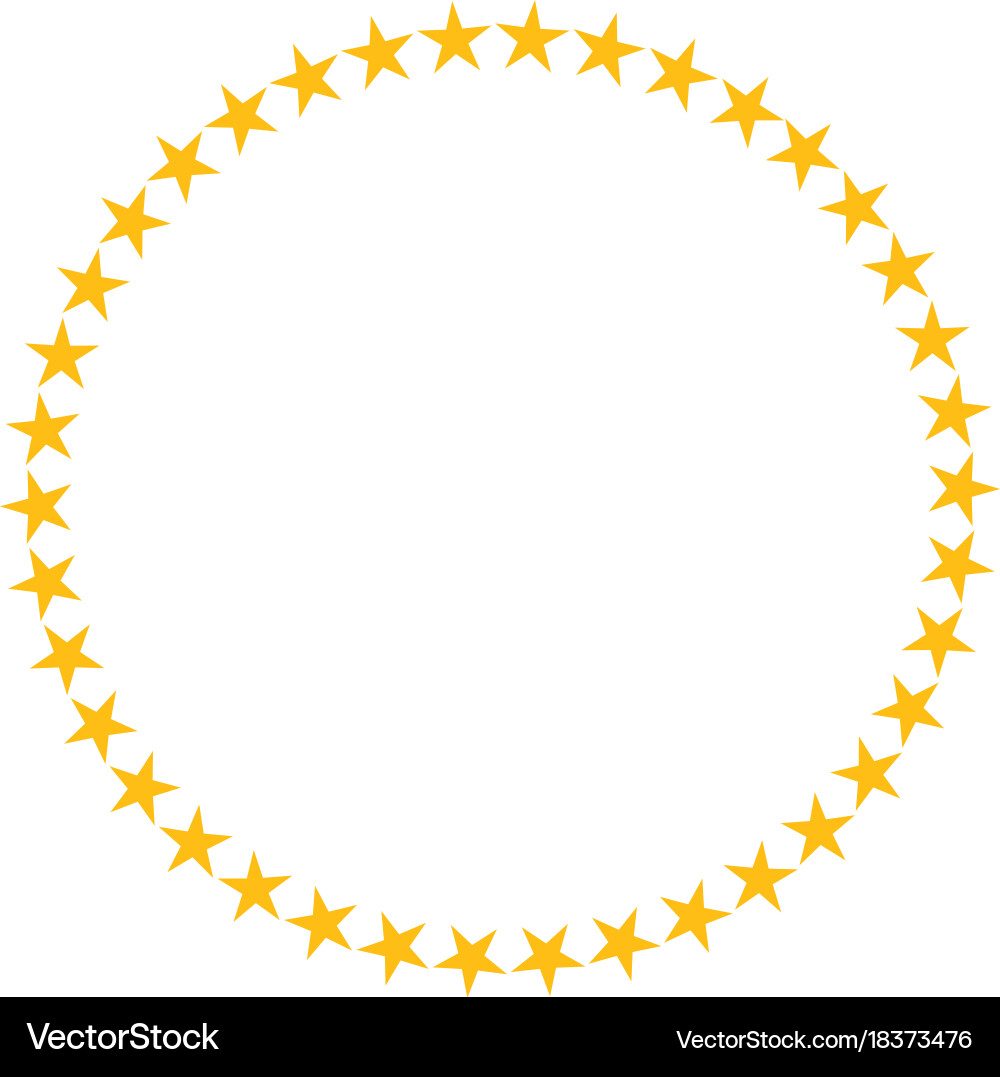 Star in circle shape starry border frame Vector Image