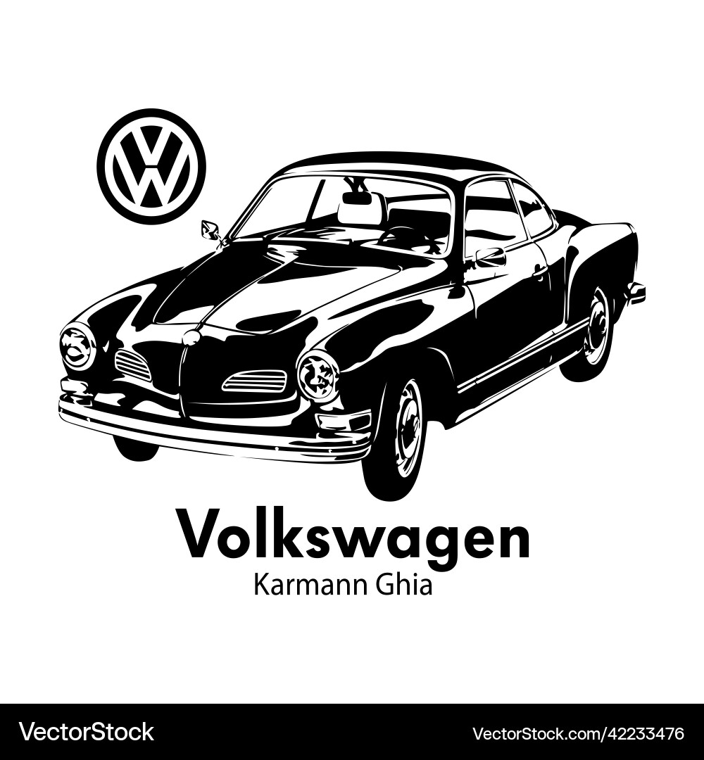 Vintage VW Karmann Ghia vektorbild