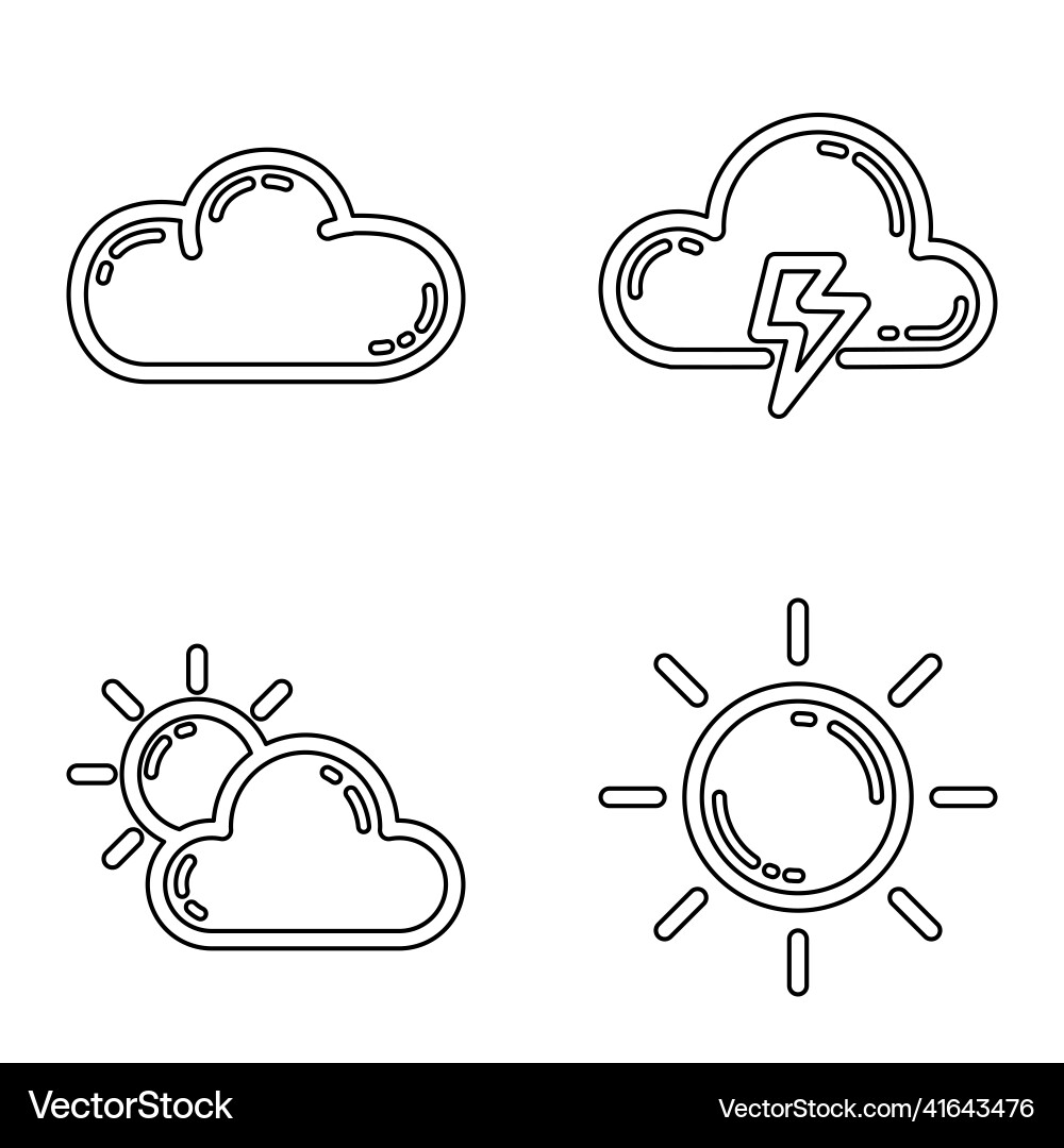 Weather white flat icon set isolated Weather white flat icon set isolated vector image
