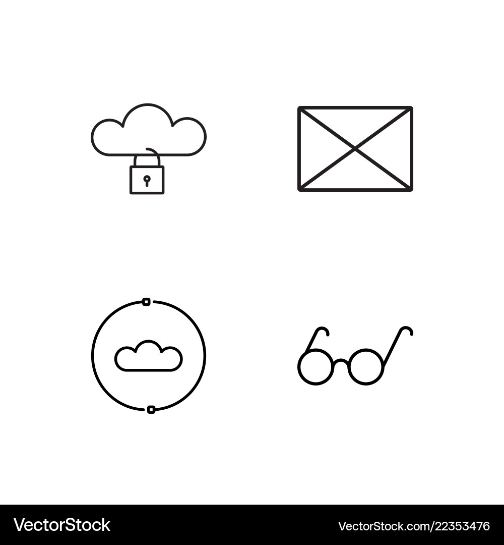 Web simple outlined icons set Web simple outlined icons set vector image