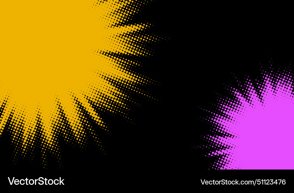 Yellow to magenta halftone blend Royalty Free Vector Image