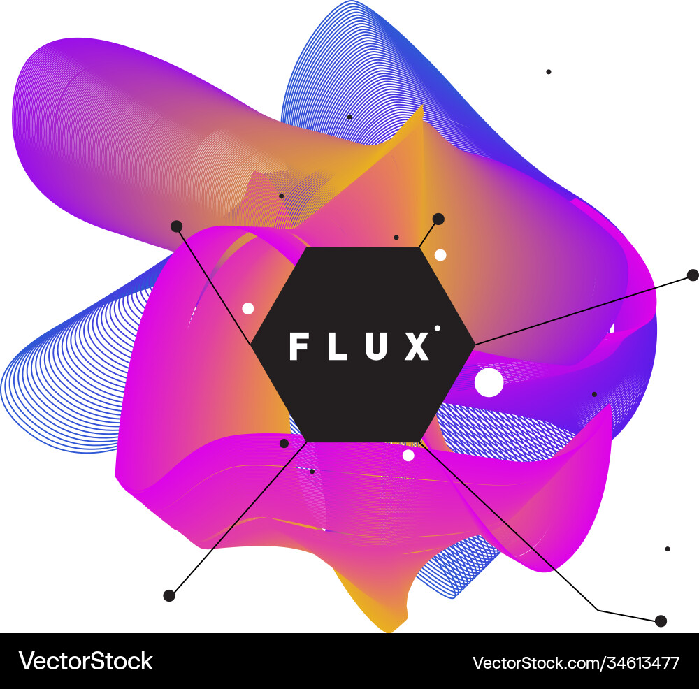 3d colorful wave background dynamic flux effect Vector Image