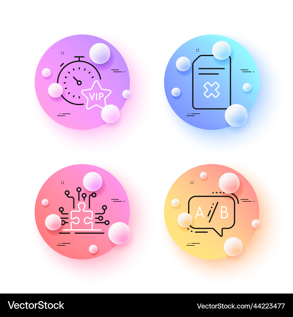 Ab testing delete file and vip timer minimal line Vector Image
