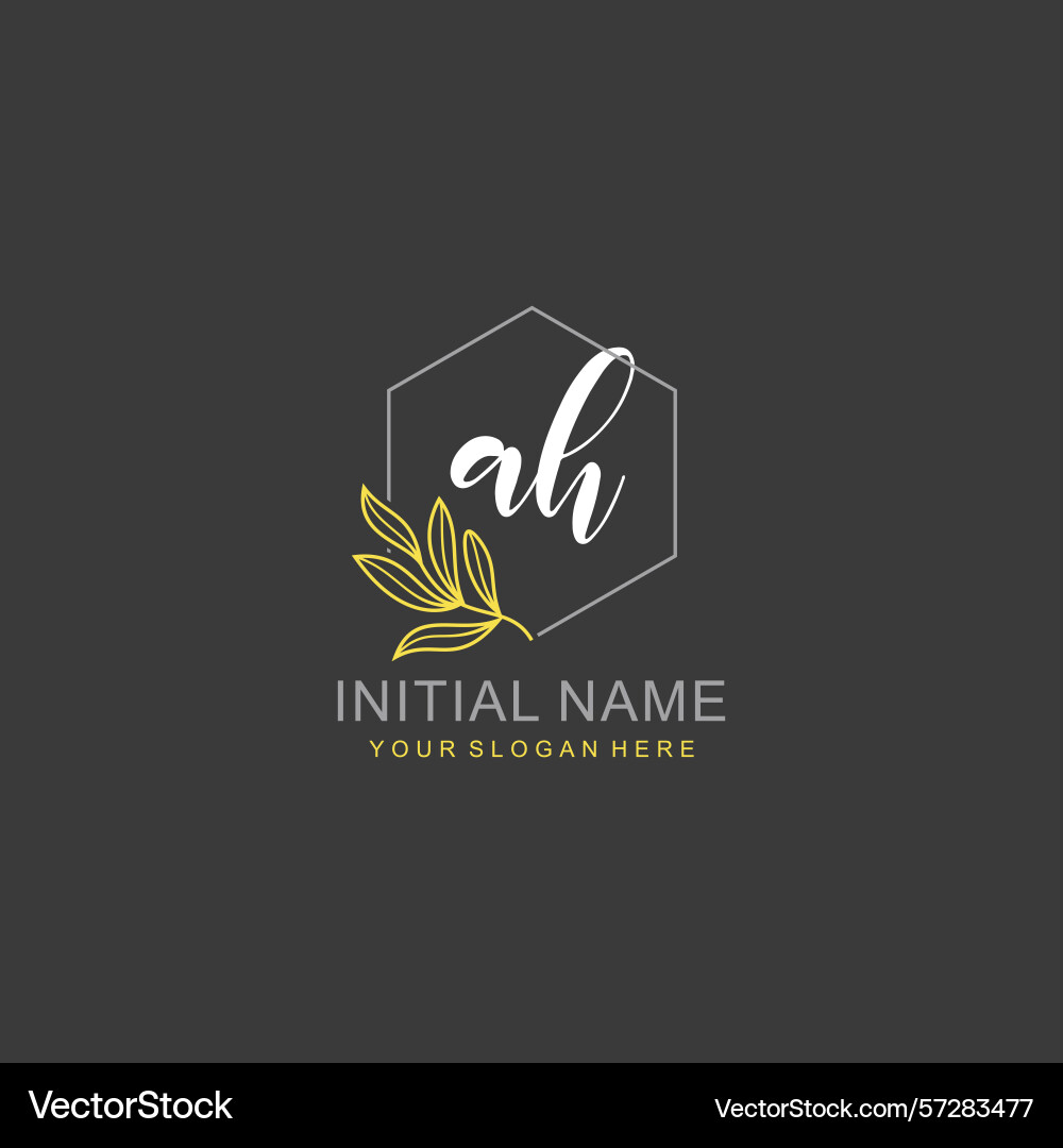 Ah initial logo templates with botanical elements Vector Image