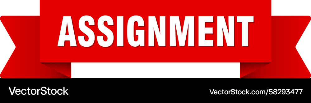 Assignment ribbon isolated on transparent Vector Image
