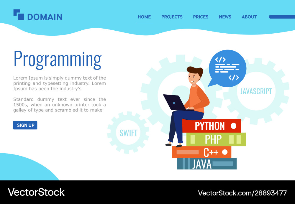 Background for programming landing page Background for programming landing page Vector Image