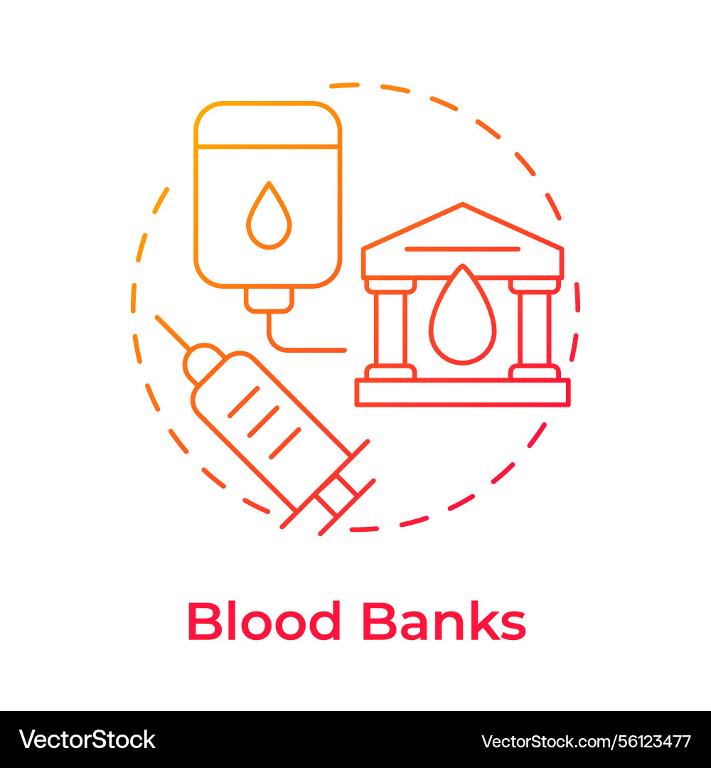 Blood banks red gradient concept icon Blood banks red gradient concept icon vector image