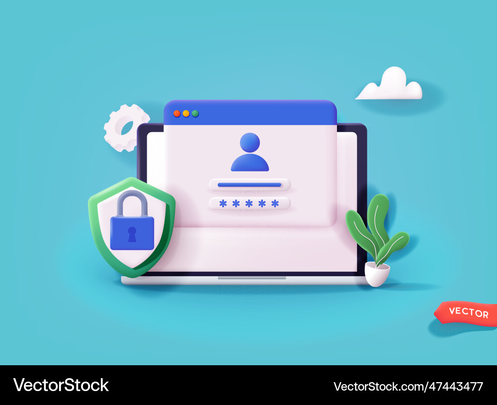 Computer and account login password form page Computer and account login password form page vector image