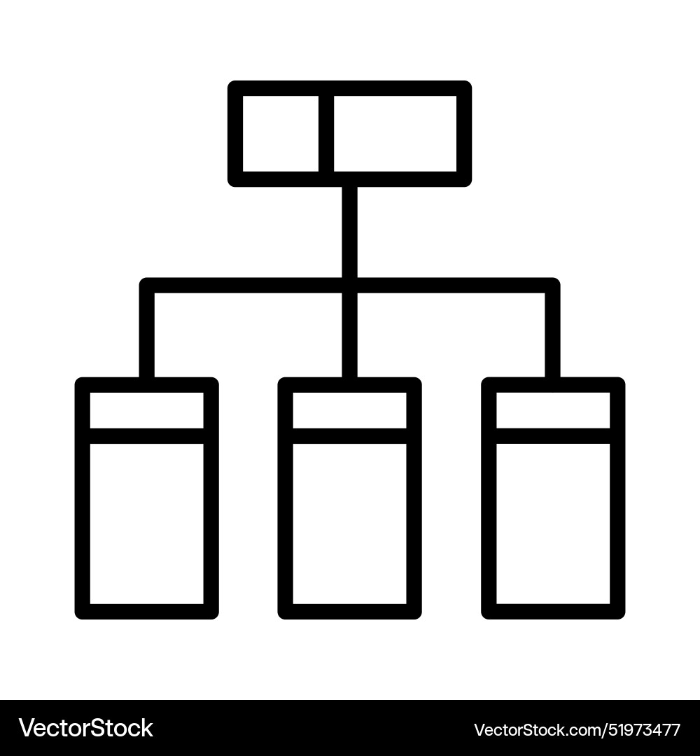 Data database diagram icon in thin line Vector Image