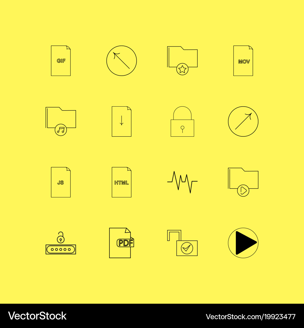Dateien und Ordner lineare Icon setzen einfache Umriss Vektorbild