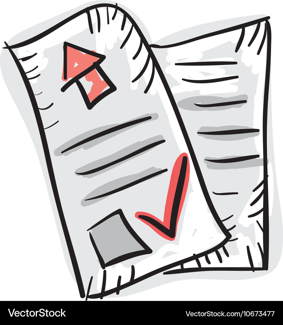 Document page with house and check symbol vector image