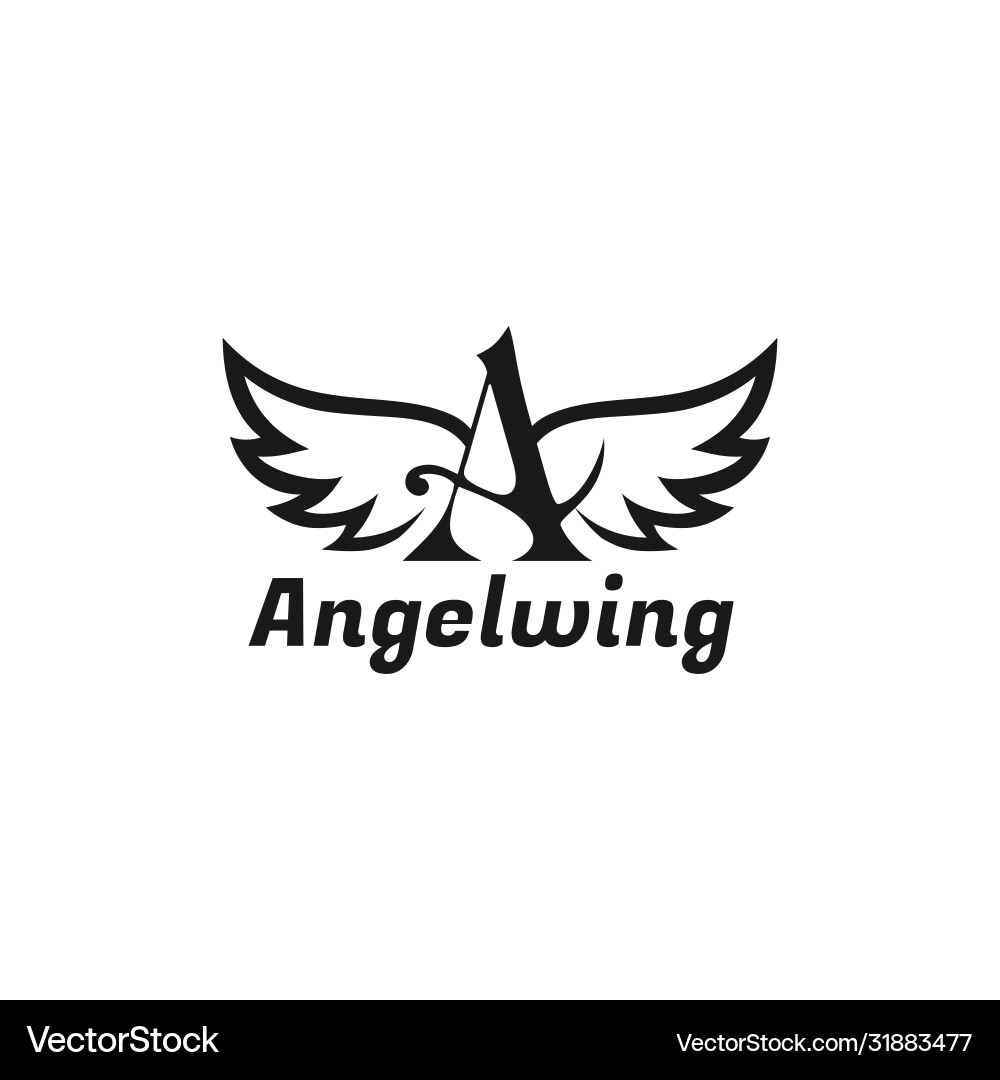 Elegant Initial A Angel Logo Template vector image