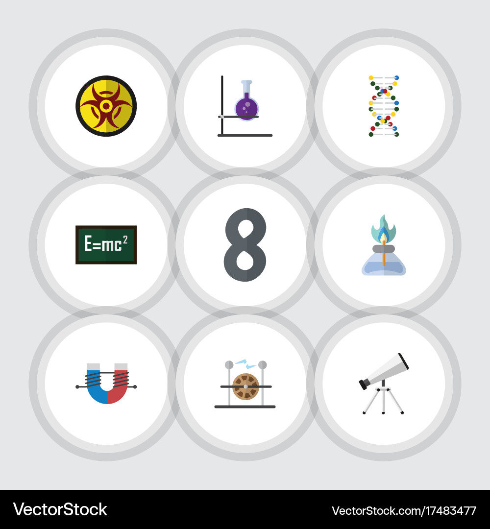 Flat icon science set of theory relativity Vector Image