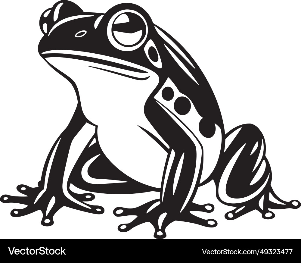 Frog - minimalist and flat logo Vector Image