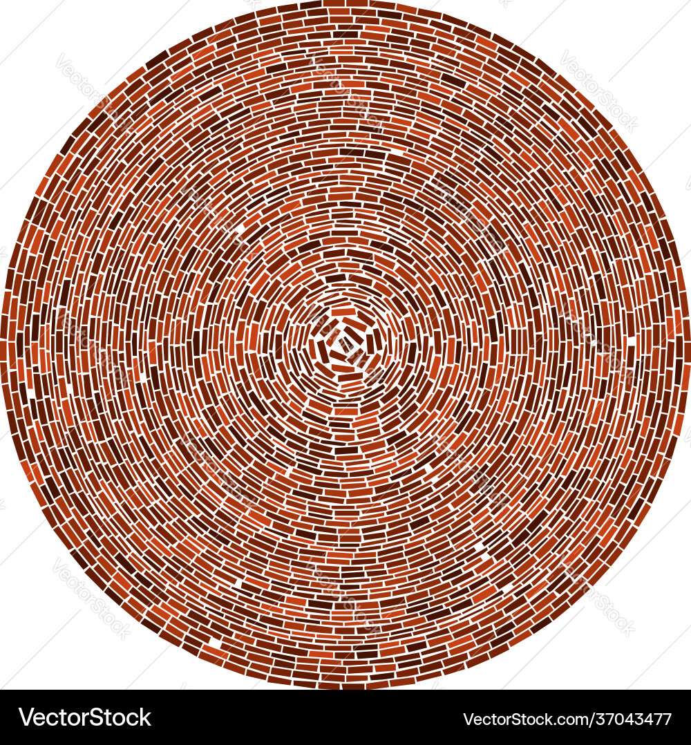 Geometric circle element circular red stonework Geometric circle element circular red stonework Vector Image