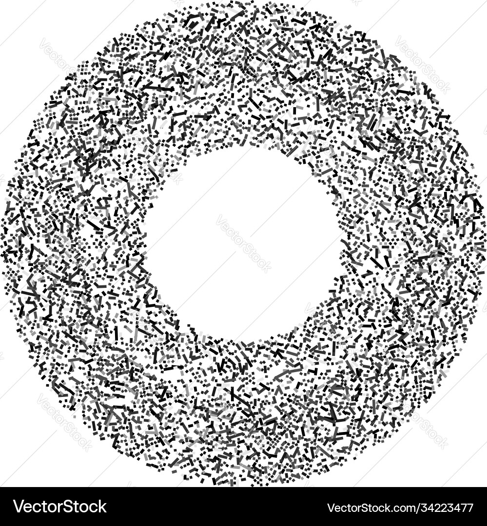 Grayscale random squares in circle formation vector image