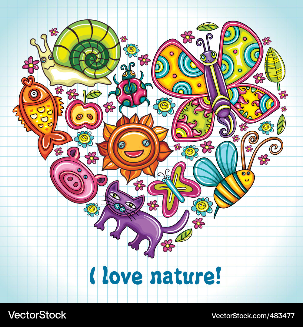 I love nature Royalty Free Vector Image - VectorStock