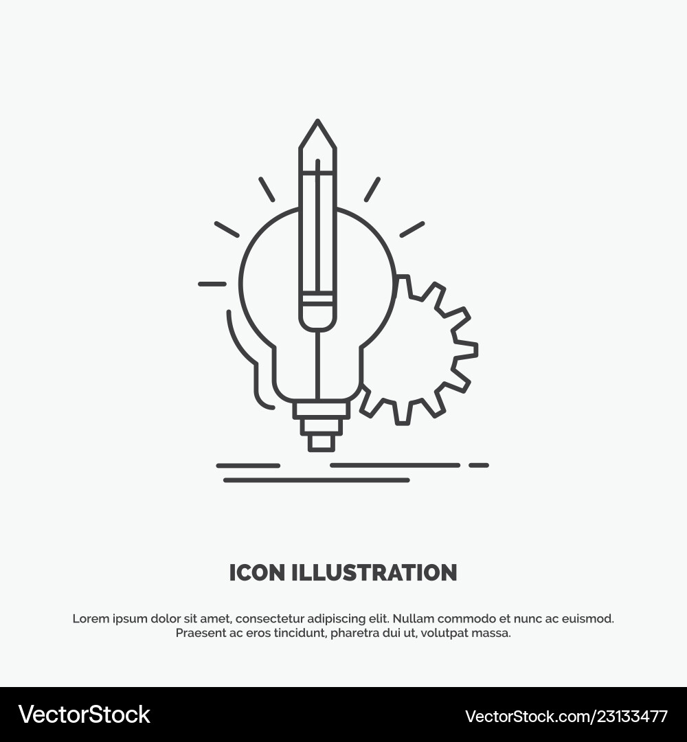 Idea insight key lamp lightbulb icon line gray Idea insight key lamp lightbulb icon line gray Vector Image