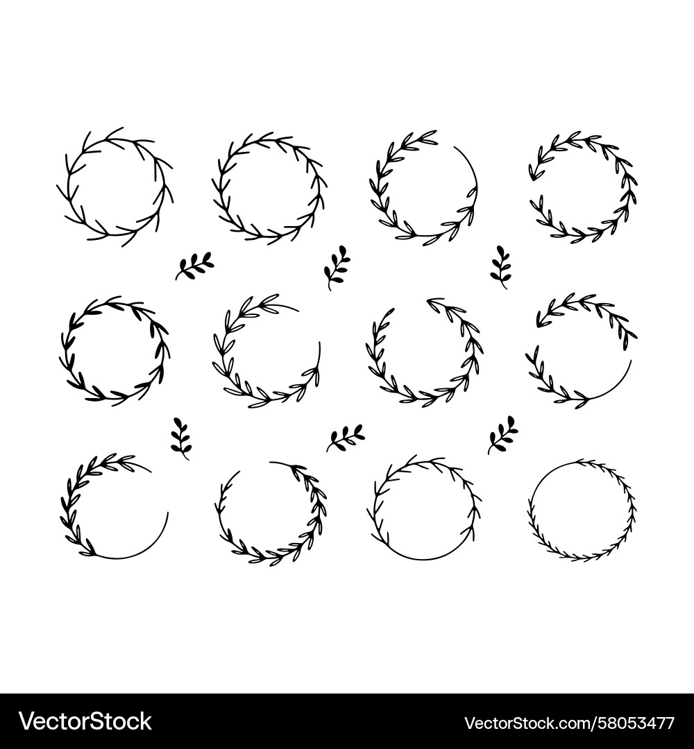 Leafy Botanical Frames Vector Image