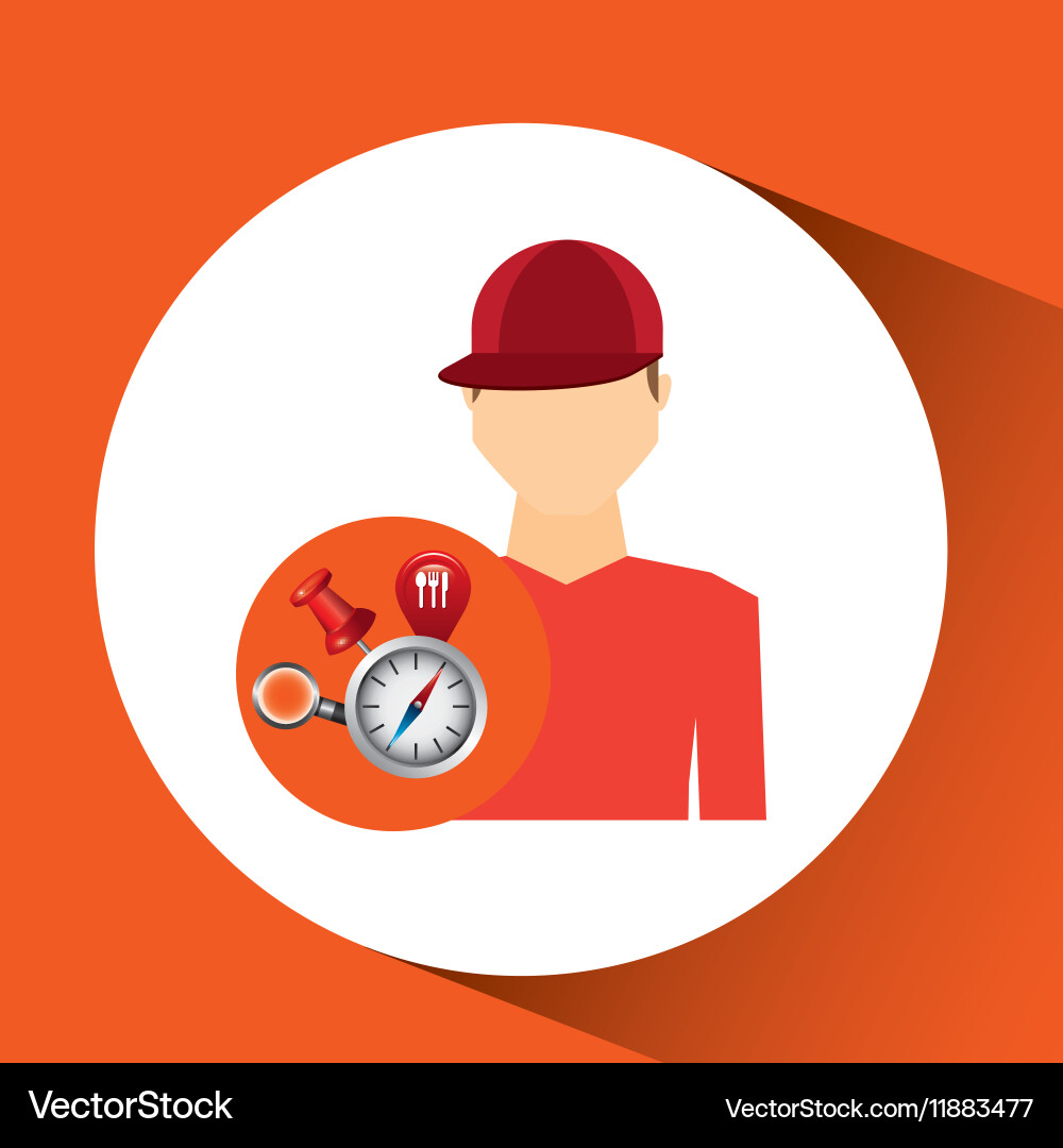 Man red tshirt collection navigation elements vector image