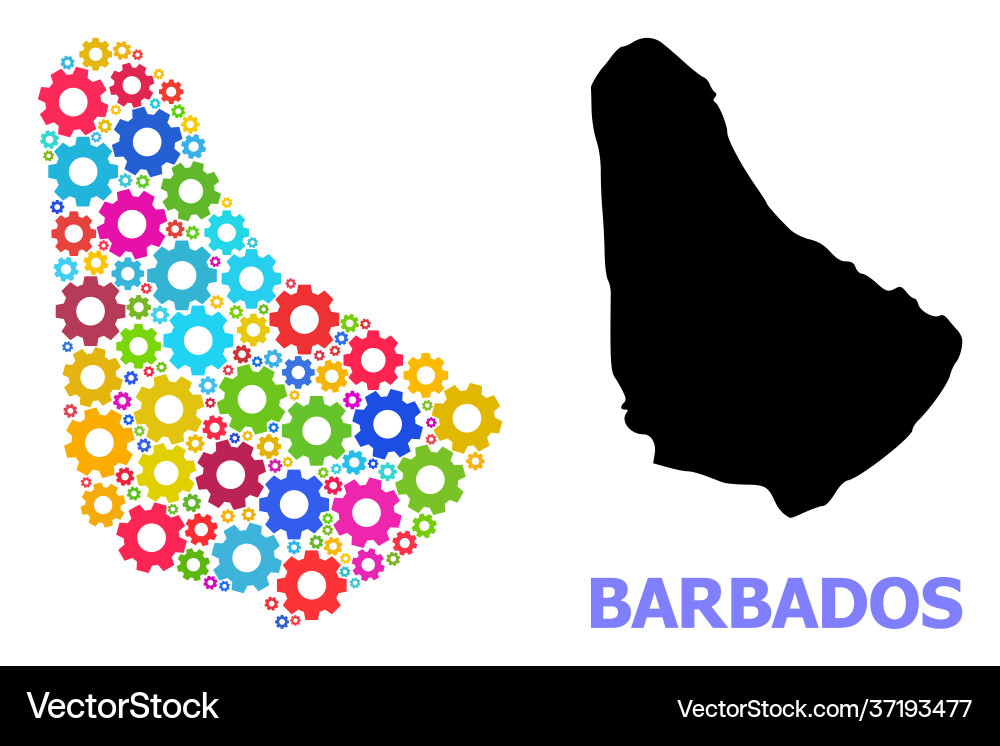 Mechanics composition map barbados with multi vector image