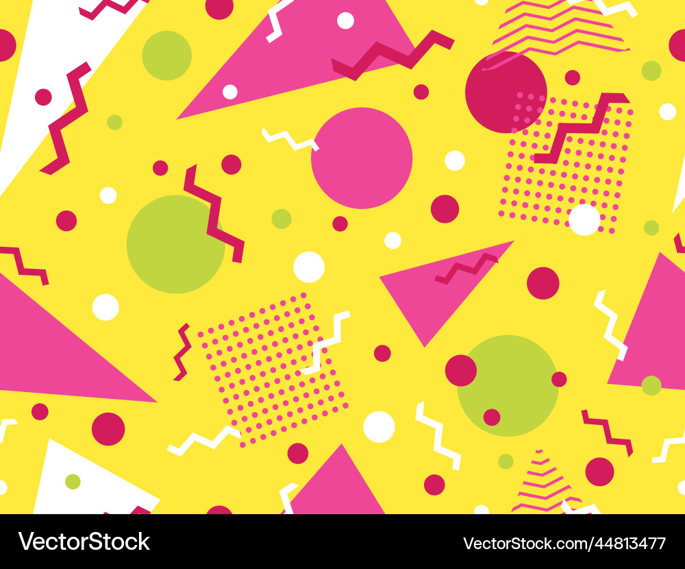 Memphis seamless pattern with geometric shapes Memphis seamless pattern with geometric shapes vector image