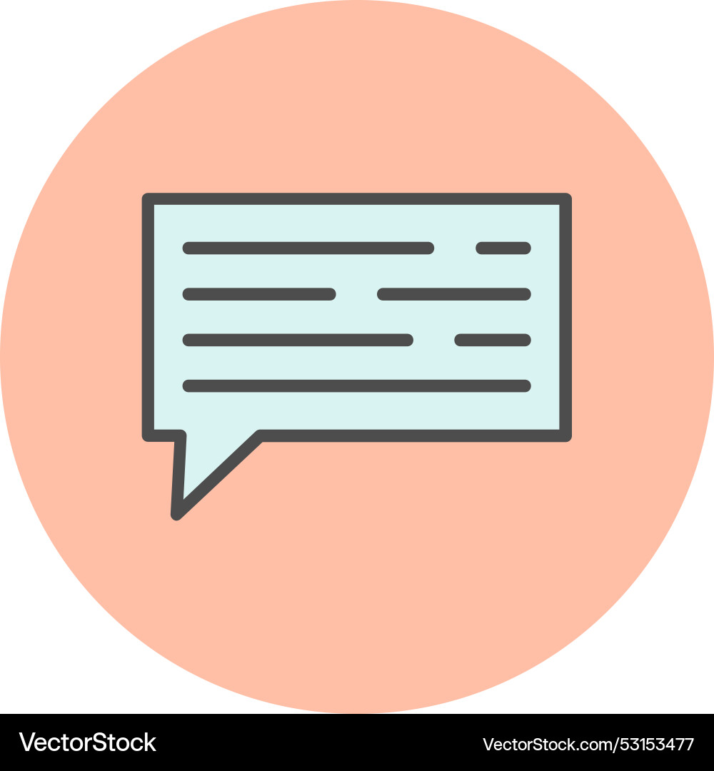Message line filled circle icon Vector Image