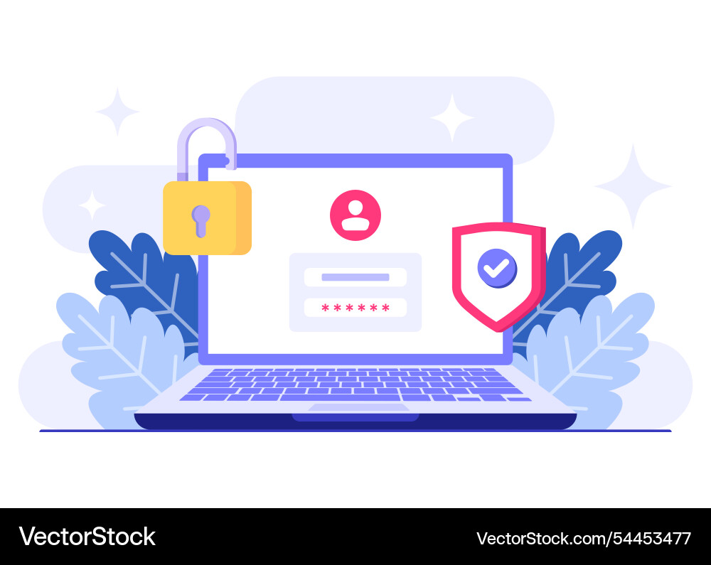 Password secure access data protection cyber Password secure access data protection cyber vector image