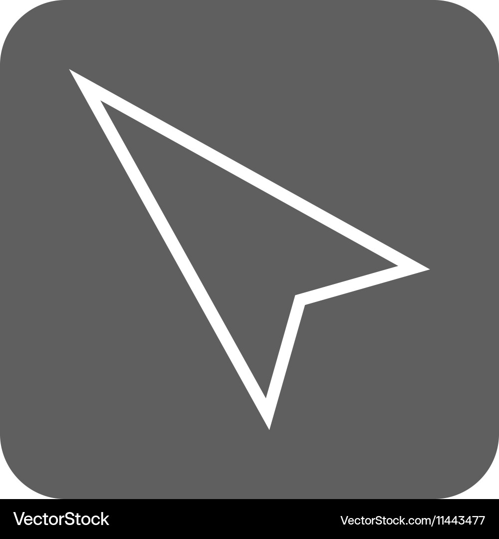 Pointer left up flat squared icon vector image