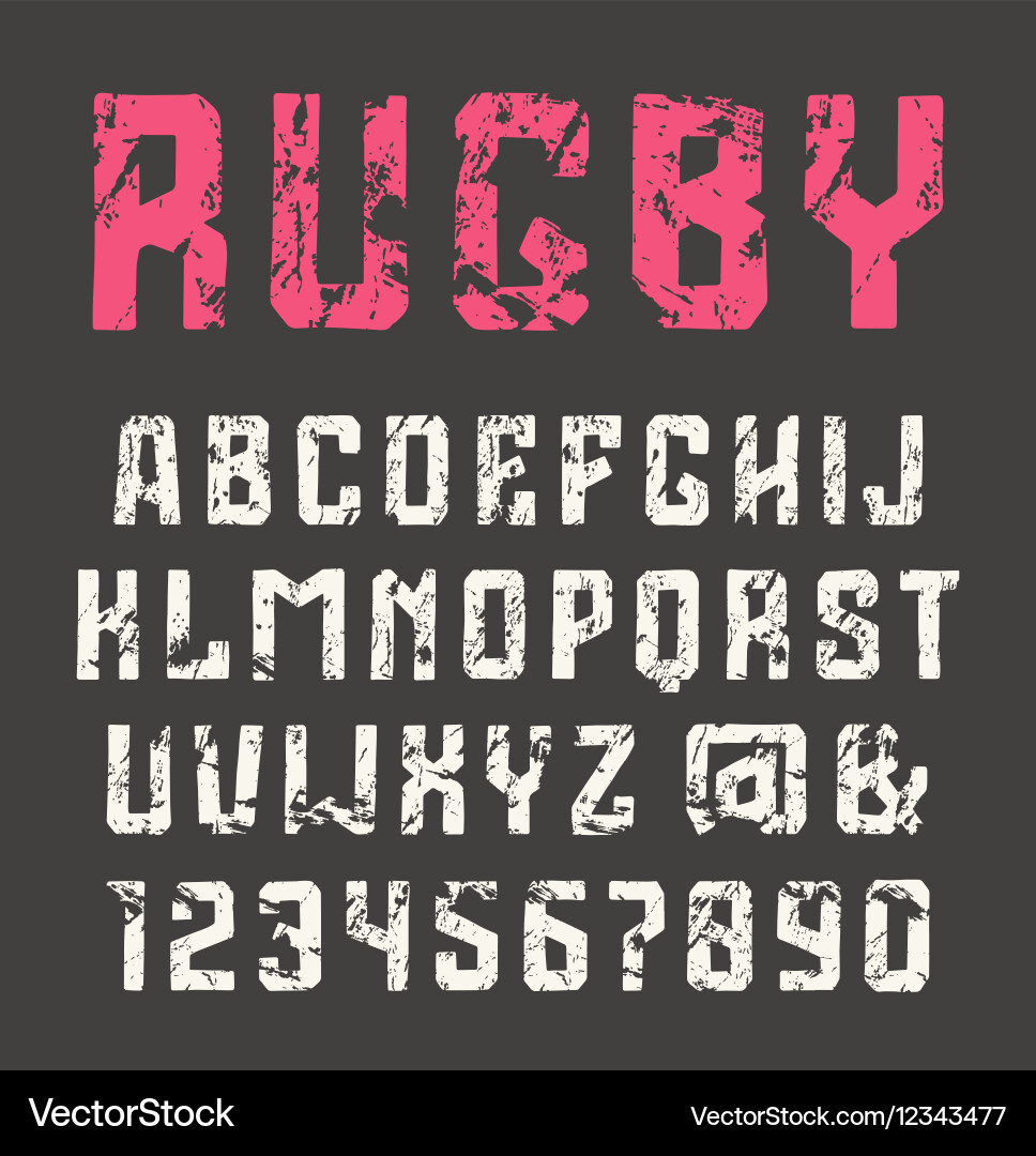 Rough Sans Serif Typography vector image