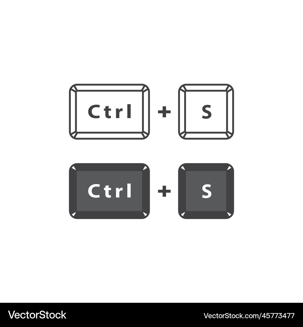 Save ctrl s button icon template Save ctrl s button icon template vector image