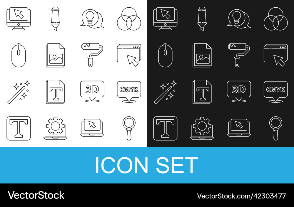 Set line magnifying glass speech bubble with text Set line magnifying glass speech bubble with text vector image