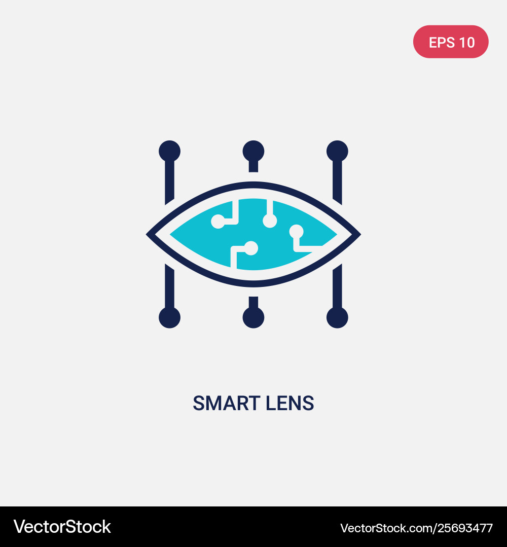 Two color smart lens icon from artificial Vector Image