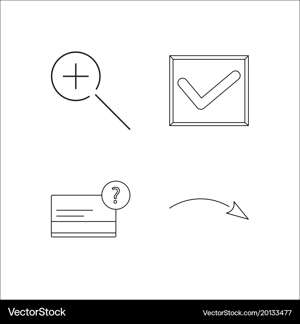 Web simple linear icon setsimple outline icons vector image