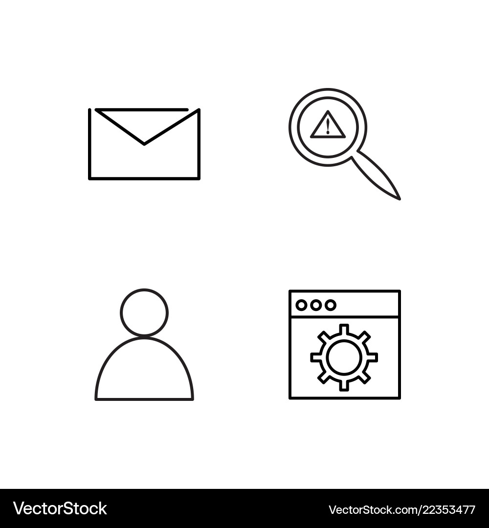 Web simple outlined icons set Web simple outlined icons set vector image