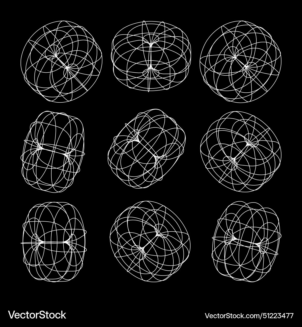 Wireframe lined shapes perspective mesh 3d grid Wireframe lined shapes perspective mesh 3d grid vector image