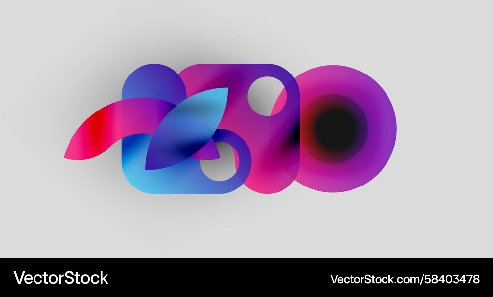 Abstract colorful shapes form 230 text gradient Vector Image