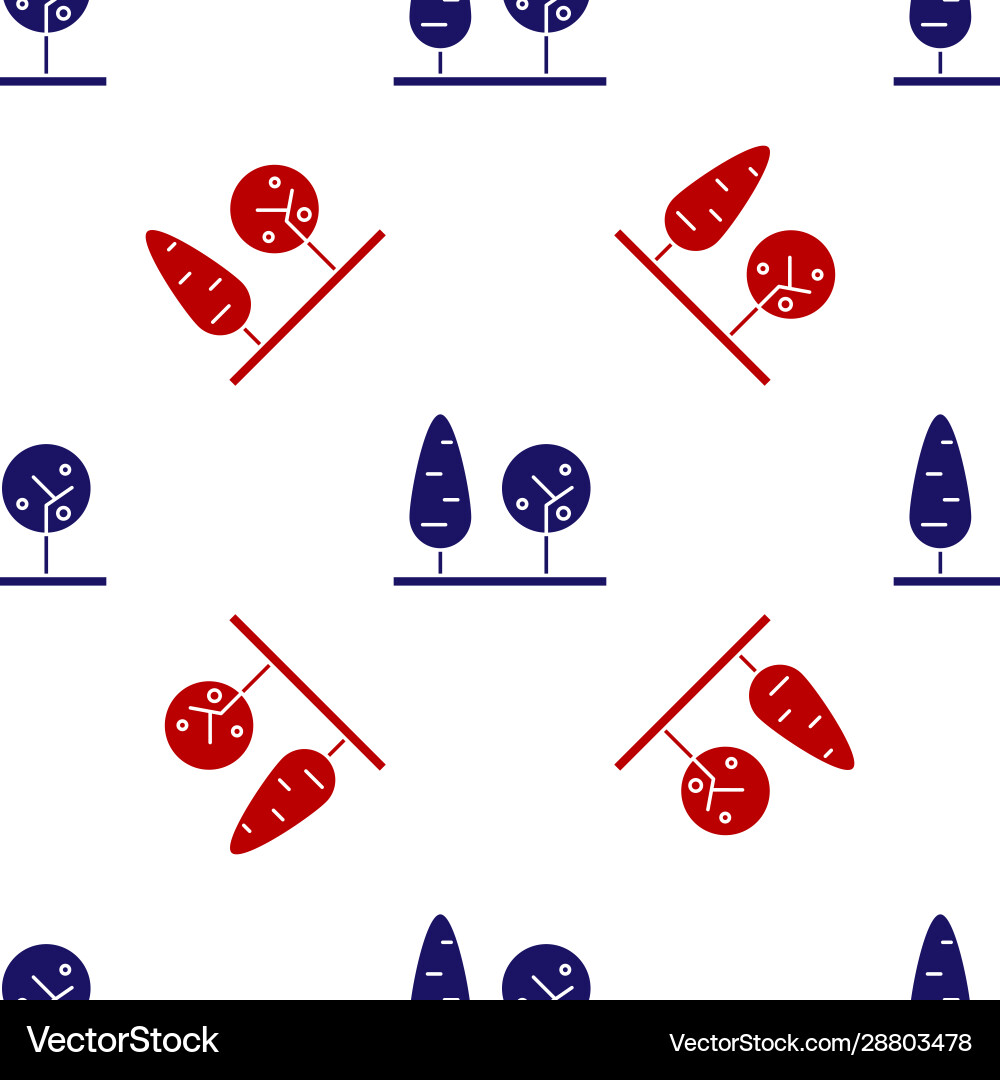 Blue and red trees icon isolated seamless pattern Blue and red trees icon isolated seamless pattern vector image