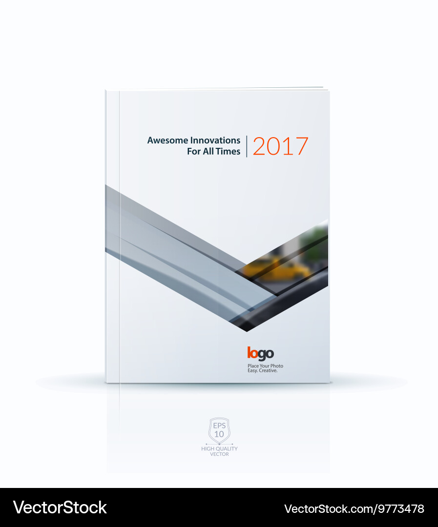 Cover design template with arrow in material style vector image