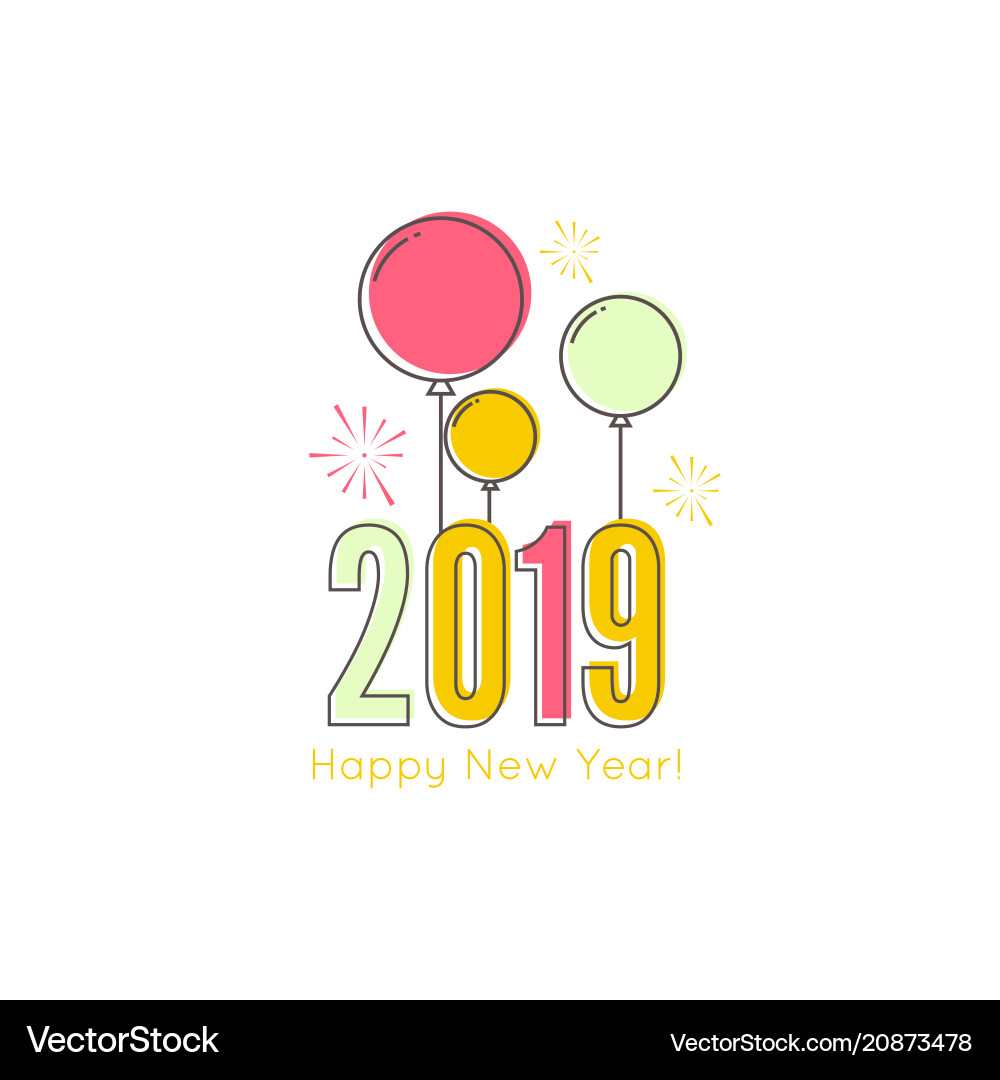 Creative happy new year 2019 Creative happy new year 2019 vector image