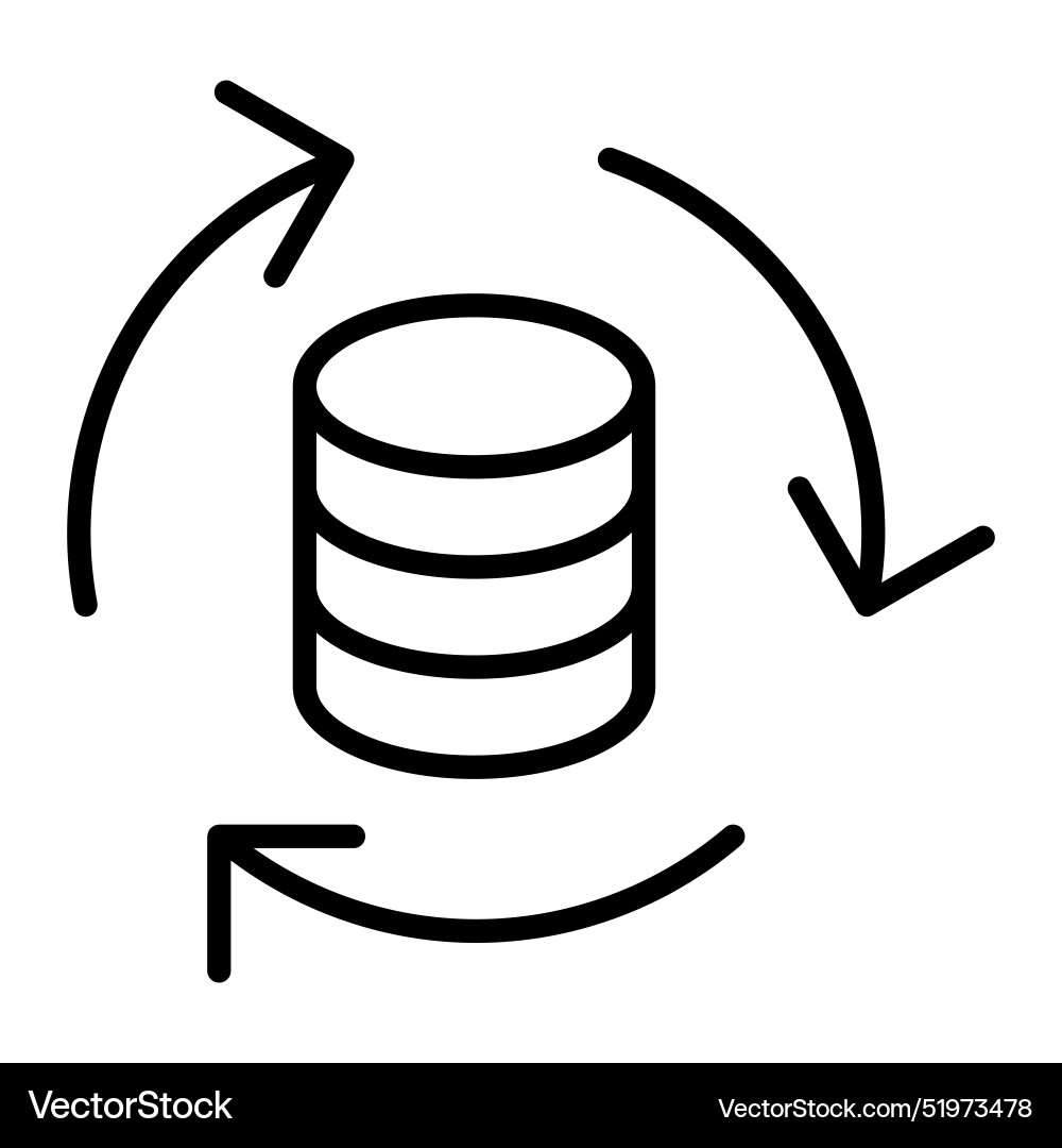 Data database graph chart diagram icon in thin Vector Image