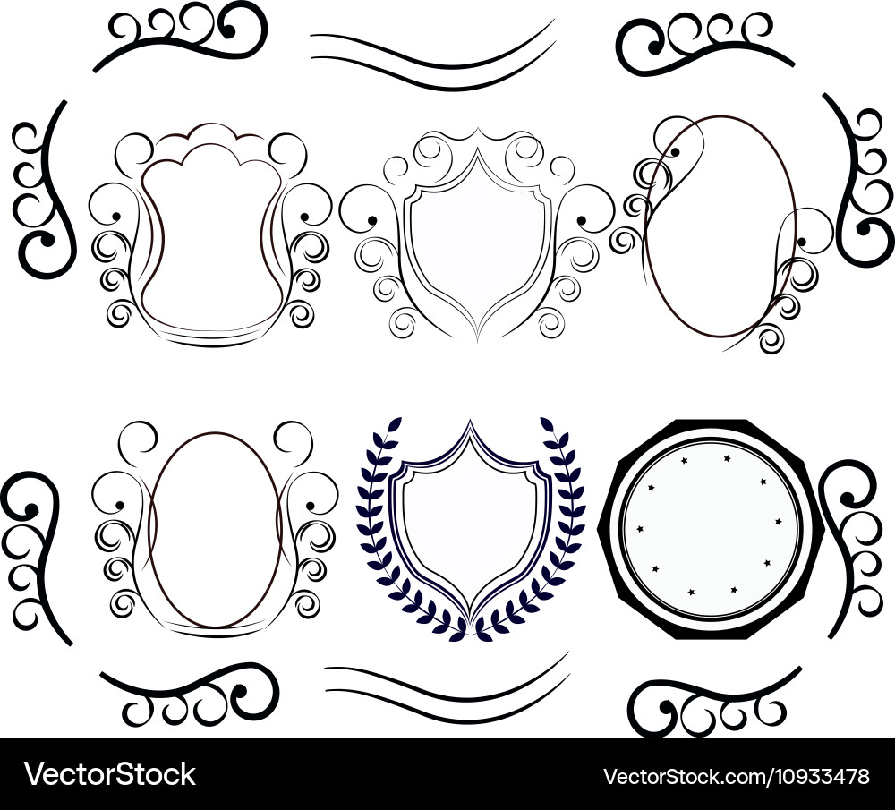 Decorative design elements set Vector Image