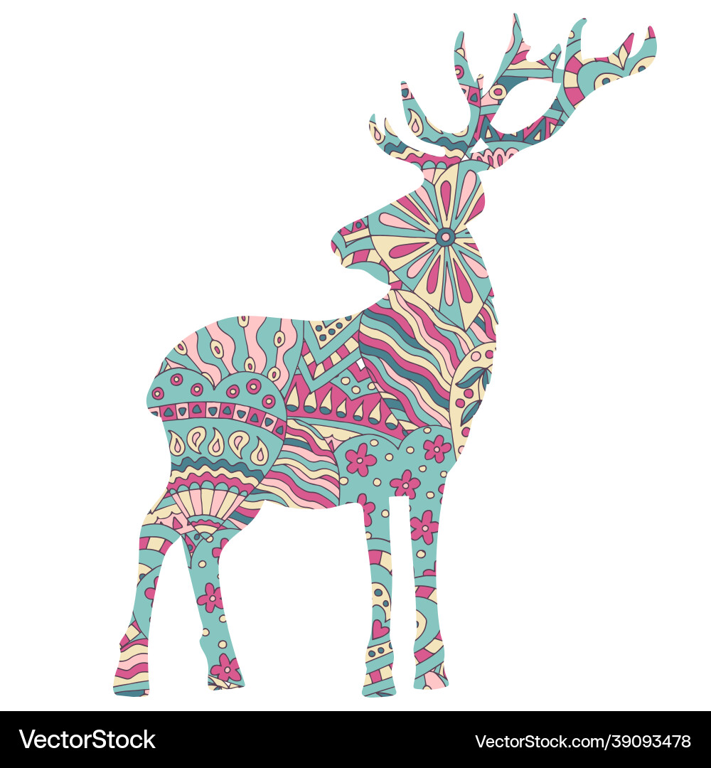 Deer with an abstract pattern Vector Image