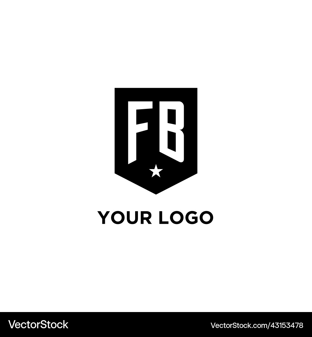 Fb monogram initial logo with geometric shield Vector Image