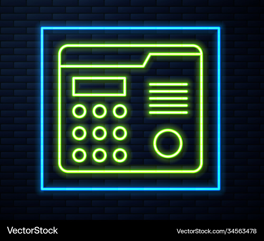 Glowing neon line house intercom system icon Vector Image