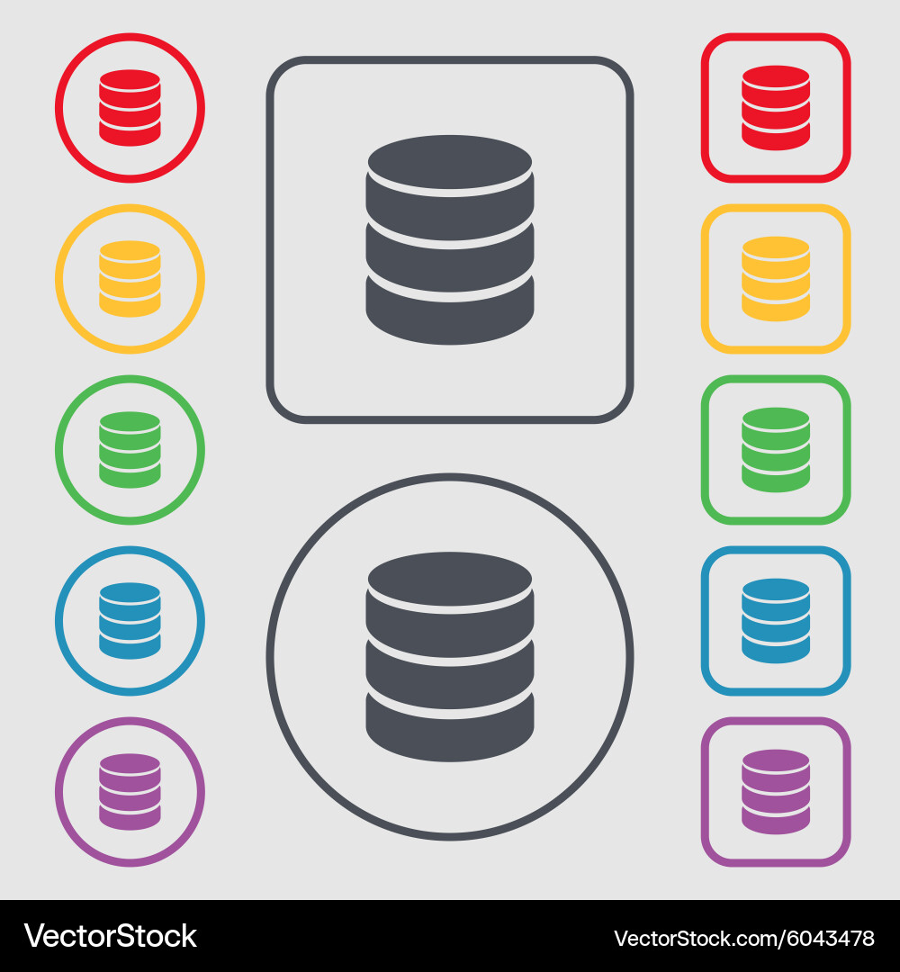 Hard disk and database sign icon flash drive stick vector image