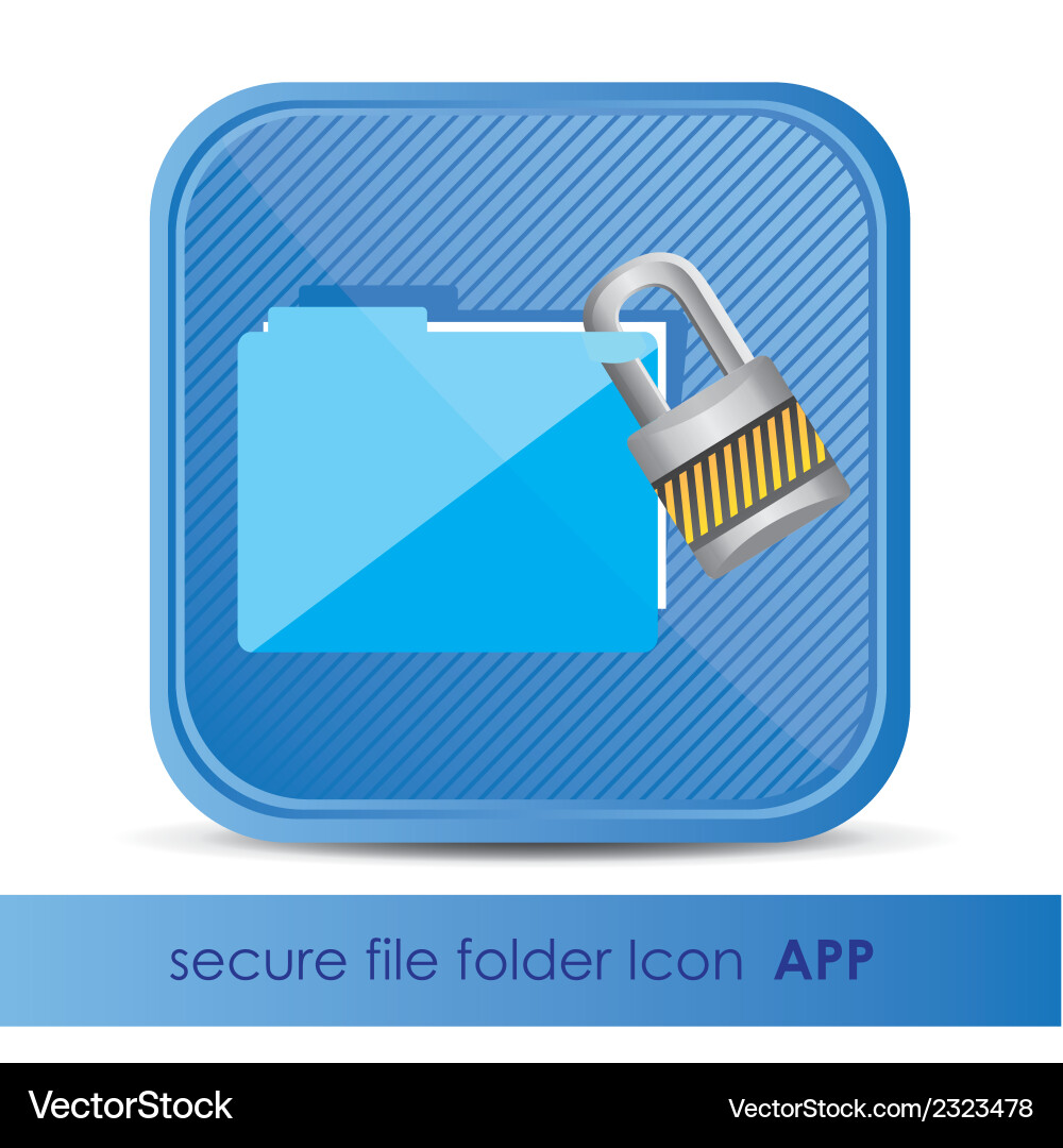 Icon folder for application security data vector image