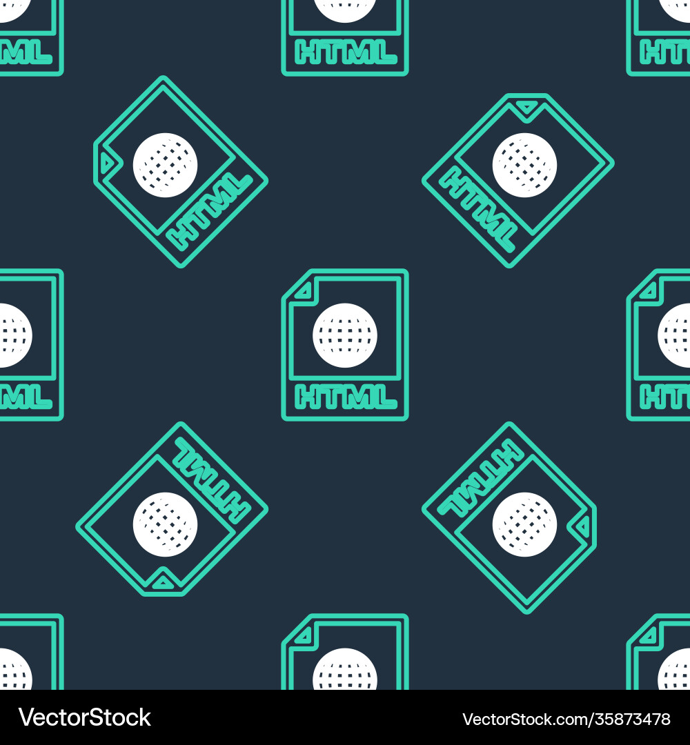 Line html file document download button icon Line html file document download button icon vector image