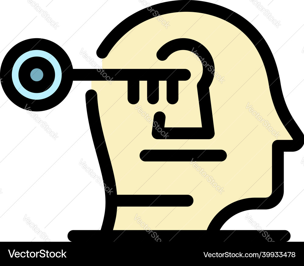Man key idea icon color outline Vector Image