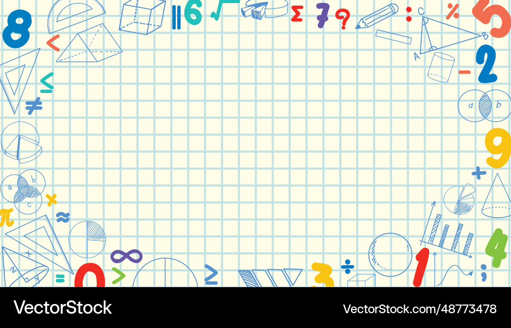 Math object element border with checkered Vector Image